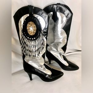 Western style faux leather boots